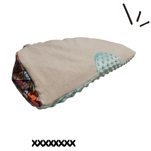 Poduszka z łuską gryki Pieróg wzór Kalejdoskop (naturalny i niebieski)