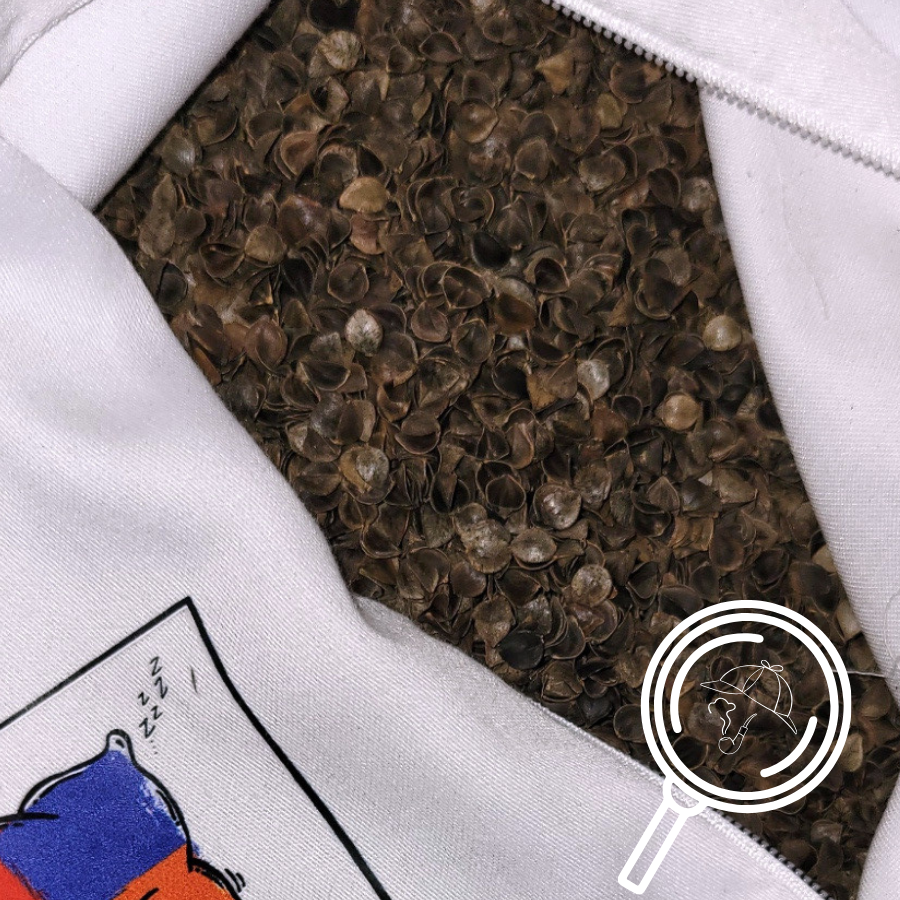 Biała Poduszka Gryczana Jasiek "Pole Marzeń" (Jasio Wędrowniczek) 40x30 cm – BAZA (Serce) - obrazek 3